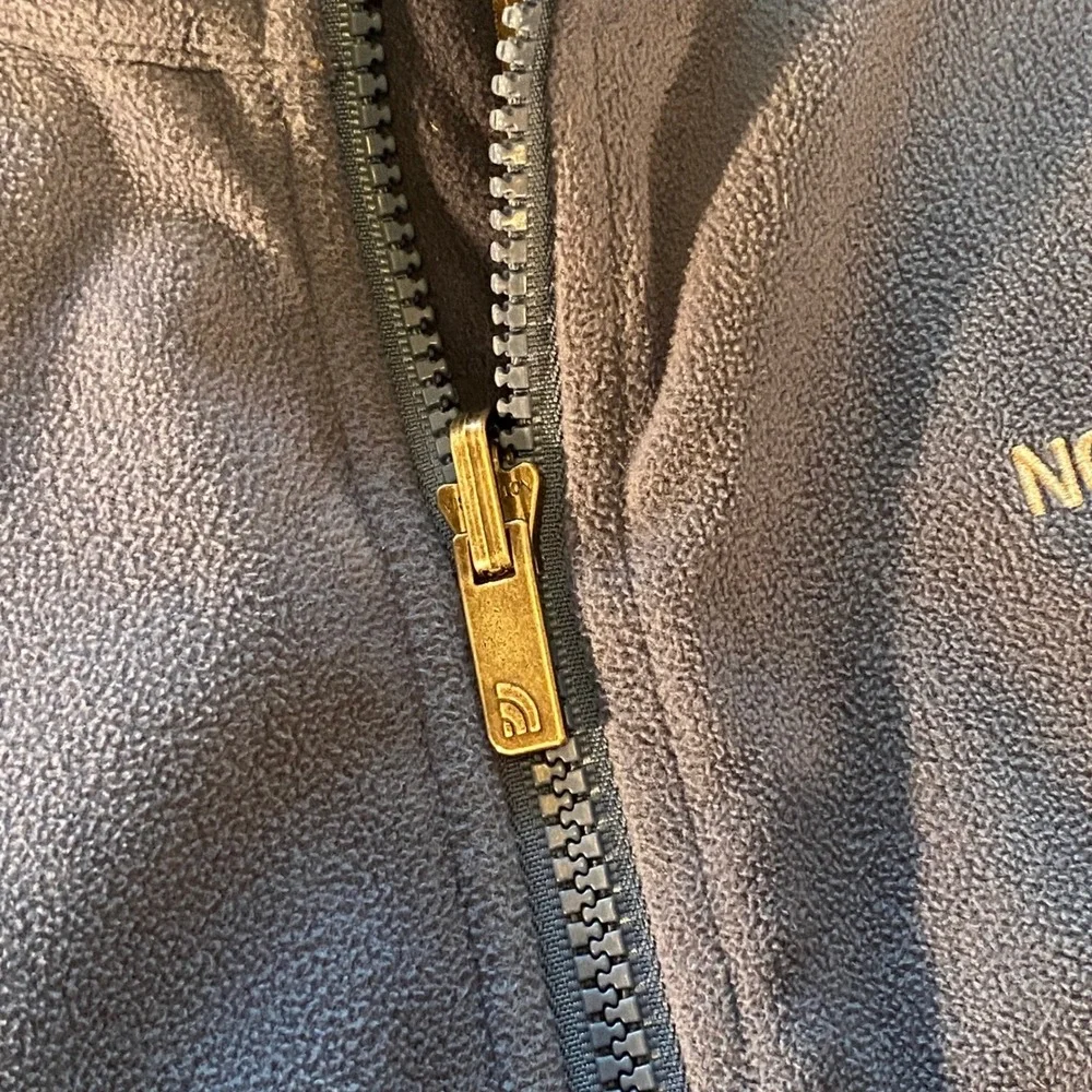 The North Face Mens Blue Full Zip Fleece Jacket AXE8 Mock Neck Large S06